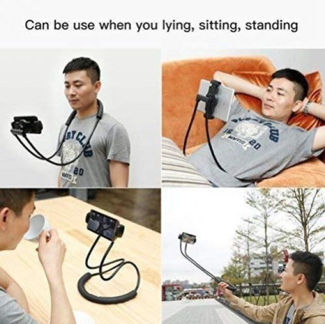 BUYMORE Lazy Neck Long arm Flexible Mobile Phone Holder or Stand for Bed with 360 Rotable Mount ( Mix Color)