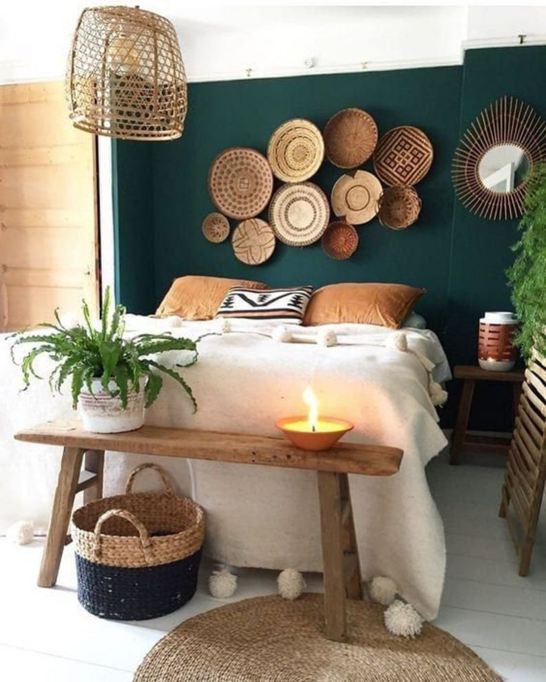 A set of 6 Assorted African Wall Baskets